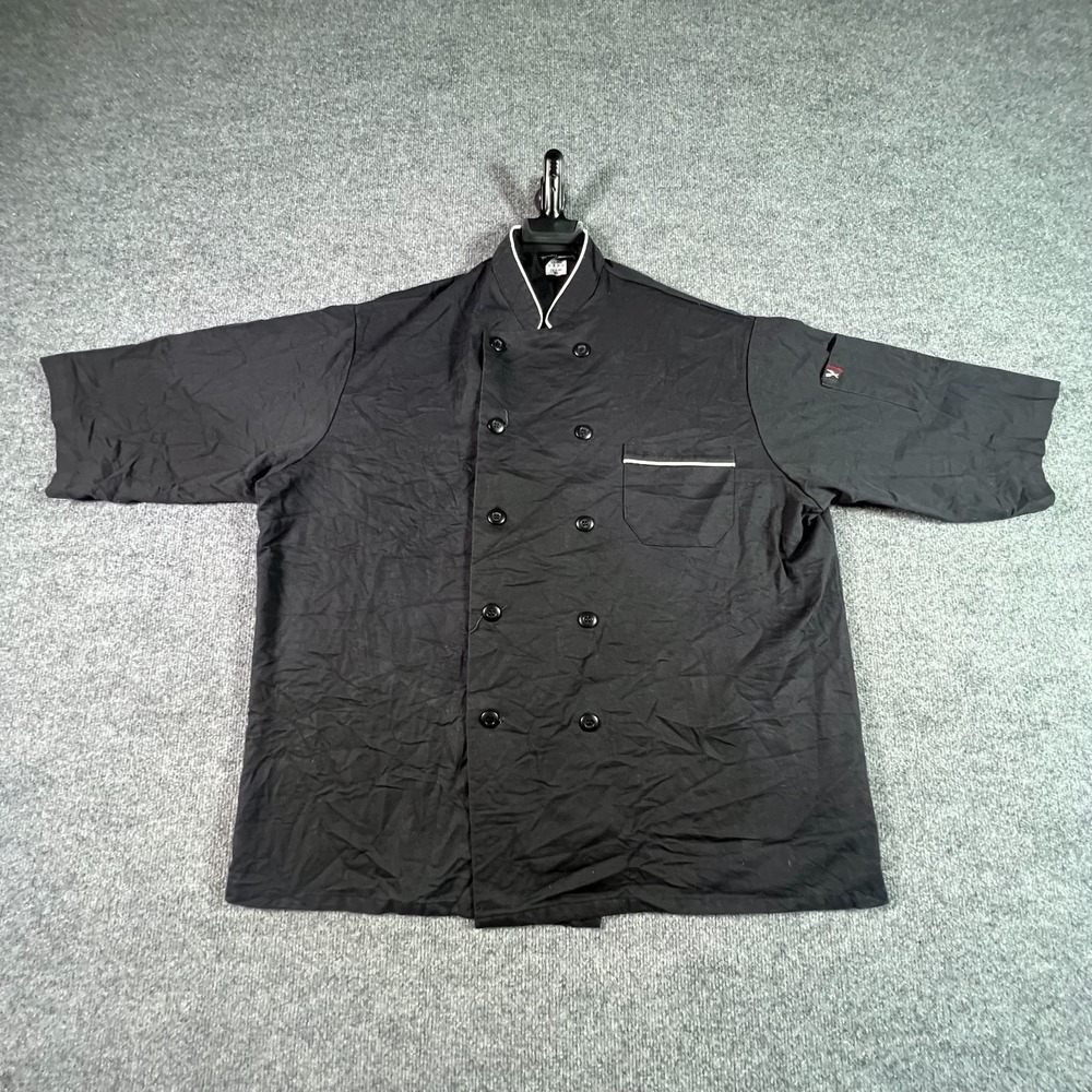 Chef Trends by Pinnacle Chef Jacket Mens XL Black Short Sleeve Uniform C814 BK